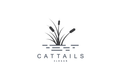 Cattails River Logo Grass Design Simple V7