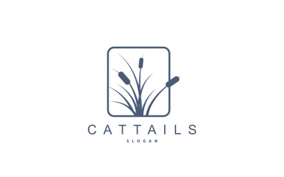 Cattails River Logo Grass Design Simple V9