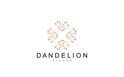 Dandelion Flower Logo Design Simple V3