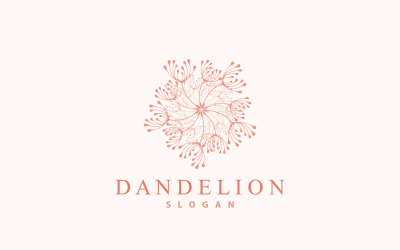 Dandelion Flower Logo Design Simple V5