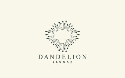 Dandelion Flower Logo Design Simple V7