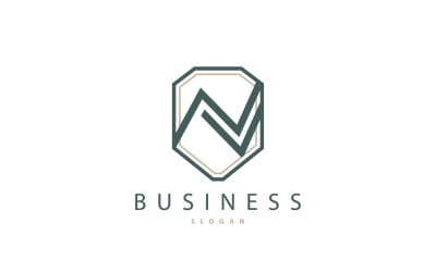 Minimal Initial N Letter Logo Modern V4