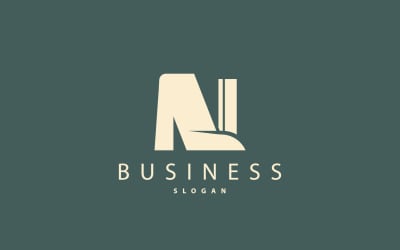 Minimal Initial N Letter Logo Modern V7