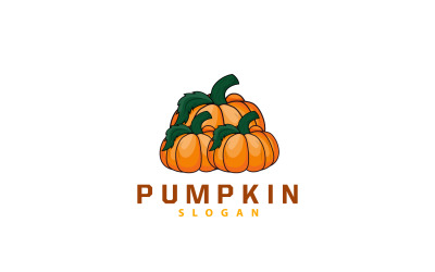 Pumpkin Logo Premium Vegetable Fruit Design V2