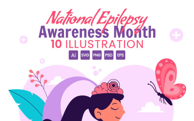 10 illustrationer för den nationella månaden för epilepsimedvetenhet