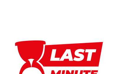 Last Minute Sale Countdown Badge with Hourglass Vector Icon