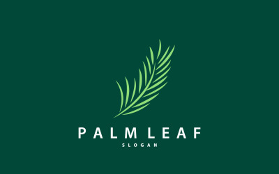 Palm Leaf Logo Design Vector Simple V10