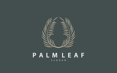 Palm Leaf Logo Design Vector Simple V11