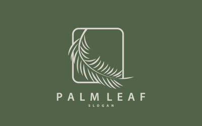 Palm Leaf Logo Design Vector Simple V12