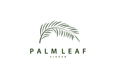Palm Leaf Logo Design Vector Simple V13
