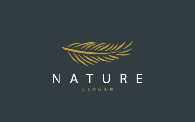Palm Leaf Logo Design Vector Simple V15