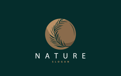 Palm Leaf Logo Design Vector Simple V16