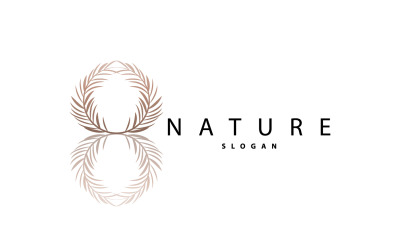 Palm Leaf Logo Design Vector Simple V3