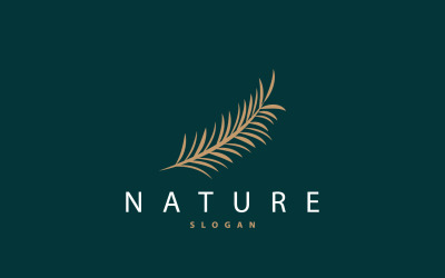 Palm Leaf Logo Design Vector Simple V4