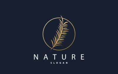 Palm Leaf Logo Design Vector Simple V5