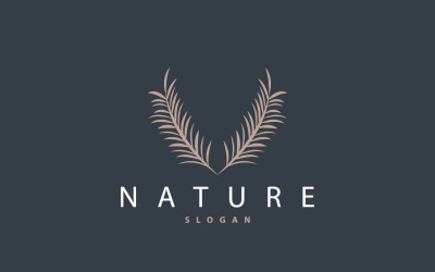 Palm Leaf Logo Design Vector Simple V6