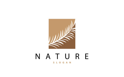 Palm Leaf Logo Design Vector Simple V7