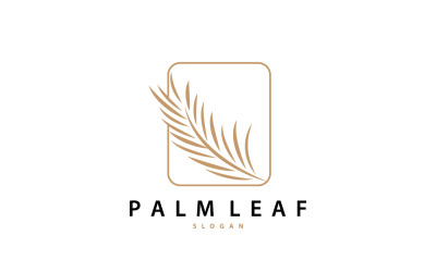 Palm Leaf Logo Design Vector Simple V8