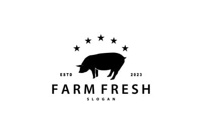 Pig Logo Livestock Cattle Vector V4