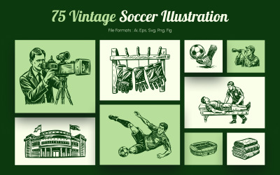 Vintage foci illusztráció készlet