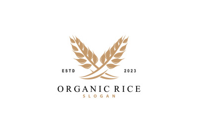 Wheat Rice Logo Simple Design V4