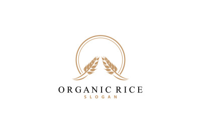 Wheat Rice Logo Simple Design V5