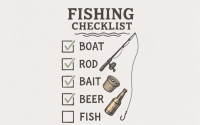 Fishing Checklist PNG, Boat Rod Bait Beer Fish, Funny Fisherman Digital Download, Printable Shirt