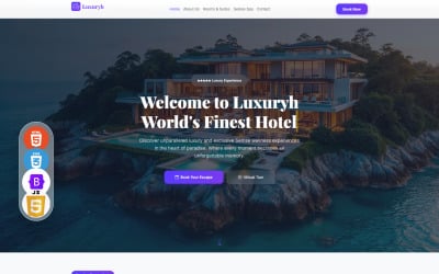 Luxuryh - Luxus és szállodafoglalási HTML landing sablon