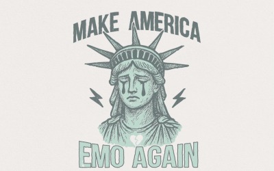 Make America Emo Again PNG, Sad Statue of Liberty Design, Digital Download, Emo Aesthetic Art,