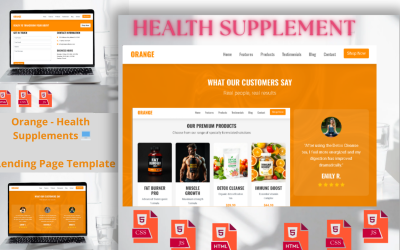 Turuncu – Sağlık Takviyeleri HTML Açılış Sayfası Şablonu