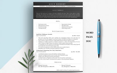 BASIC HR RESUME TEMPLATE | Simple Resume Example | ATS-Friendly Resume for Word, Pages, Google Docs