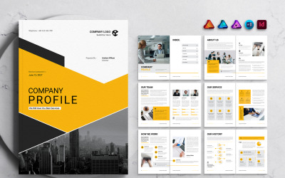 Bedrijfsprofielsjabloon voor MS Word, InDesign, Affinity