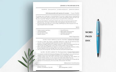 Modèle de CV de directeur de magasin – CV clair et minimaliste pour Word, Pages et Google Docs (2025)