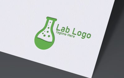Modello di progettazione del logo del laboratorio verde per la scienza e la ricerca