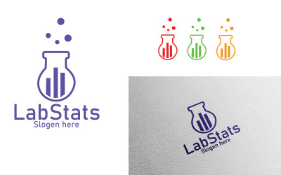 Modelo de design de logotipo de estatísticas de laboratório para pesquisa científica