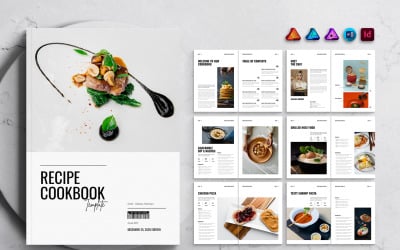 Recipe Cookbook Template for MS Word, InDesign, Affinity Suites