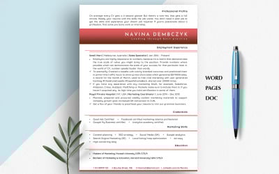 Retail Resume Template | Clean Google Docs Resume | Marketing Resume | Sales Resume | Sales CV