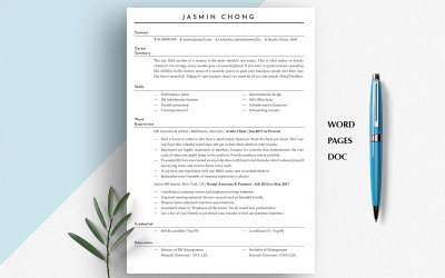 ŠABLONA ŽIVOTOPISŮ PRO LIDSKÉ ZDROJE | Životopis pro personalisty | Životopis pro manažery ve formátu Word, Google Docs a Mac Pages