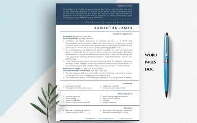 SALES RESUME TEMPLATE | Marketing Resume Template | Sales Resume | Resume Word + Google Doc