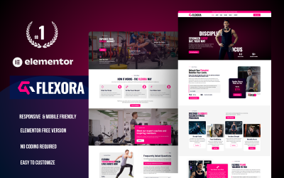 Flexora - Kit de modelo WodPress Elementor para instrutores de fitness
