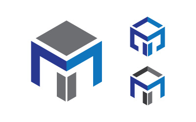 Modèle vectoriel de conception de logo de lettre M d&amp;#39;entreprise v1.1