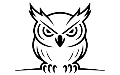 A logo illustration featuring a stylized owl