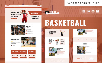 Airball - motyw WordPress Elementor dla turniejów i akademii koszykówki