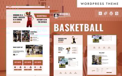 Airball - Tema WordPress Elementor para Torneio e Academia de Basquete
