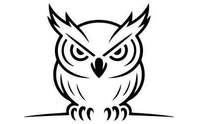 En logotypillustration med en stiliserad uggla