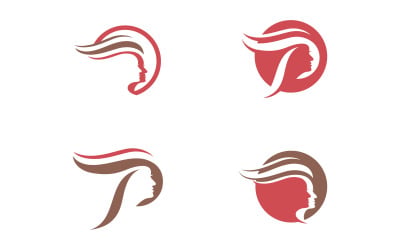 Güzel Kadın saç yüz karakter logo çizimi v3.1