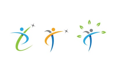 Healthy life Human character logo sign illustration v3.15