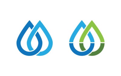 Illustrazione vettoriale del modello di logo idraulico a goccia d&amp;#39;acqua v3.6