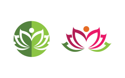 Logo Lotusblume Schönheitssalon Kosmetische Hautpflege Vektorsymbol v3.2
