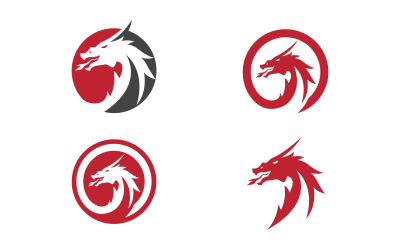 Sterke kop draak vector pictogram illustratie ontwerp v3.1